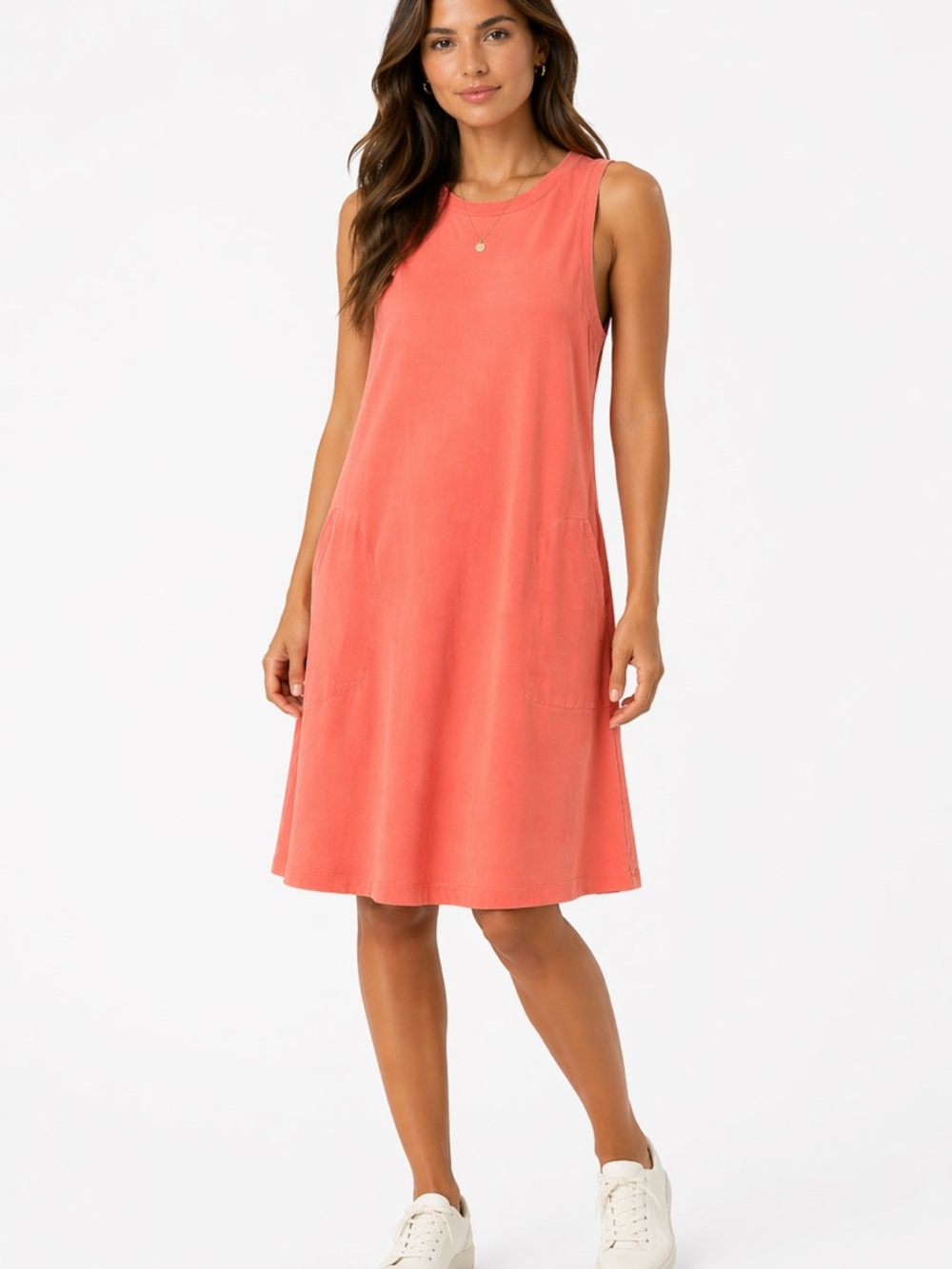 EUC Old Navy‎ Mineral Wash Size Medium Coral Sleeveless Dress